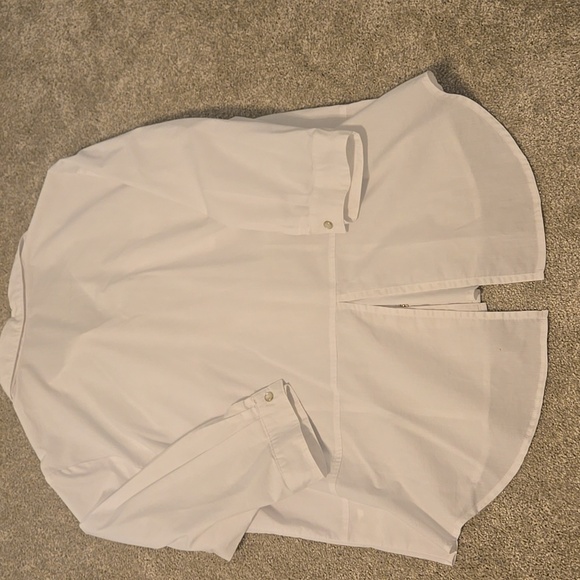 N Touch White Button-Up Shirt Pearl Buttons 3 Quarter Langeth SLEEVES Size M - Picture 4 of 4